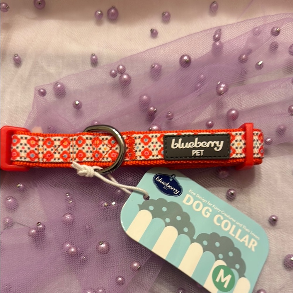 Blueberry Pet Red and White Dog Collar